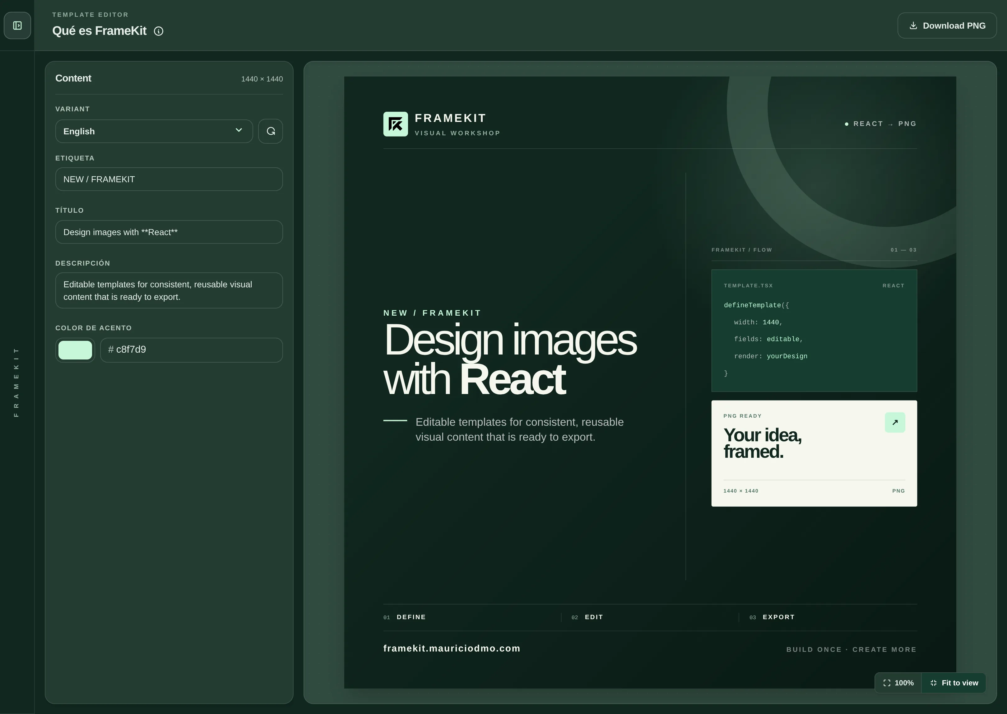 FrameKit Studio editor